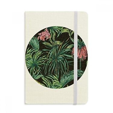 Imagem de Caderno de flores com folhas de céu escuro, capa dura em tecido oficial