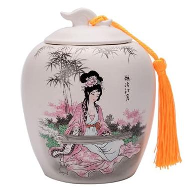 Imagem de Caixa de armazenamento de cerâmica para chá Puer Tea Caddy Recipiente de chá de doces e especiarias Grãos de café