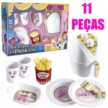 Imagem de Kit Air Fryer Branca Brinquedo Batatinha Princesa Infantil - Zuca Toys