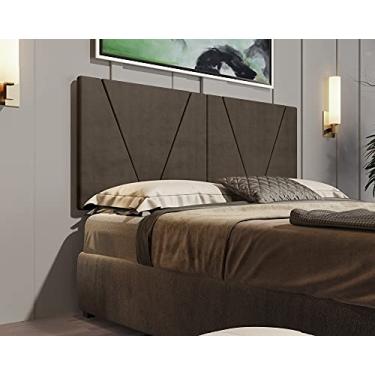 Imagem de Painel Cabeceira Estofada Nobre para Cama Queen 160 cm Marrom