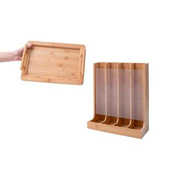 Imagem de Kit com porta cápsulas e bandeja retangular com alças de bambu - Oikos