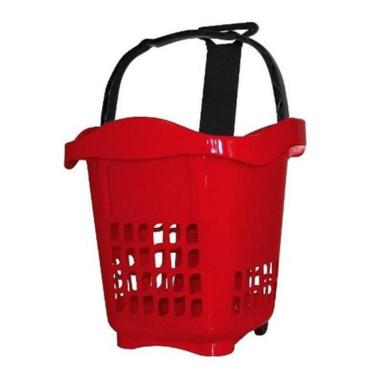 Imagem de Kit 3Un Cestas 30 Litros Cestinha Mercado Com Rodinha