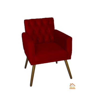 Imagem de Poltrona Decorativa Em Captonê Emilia Suede Vermelho - LM DECOR