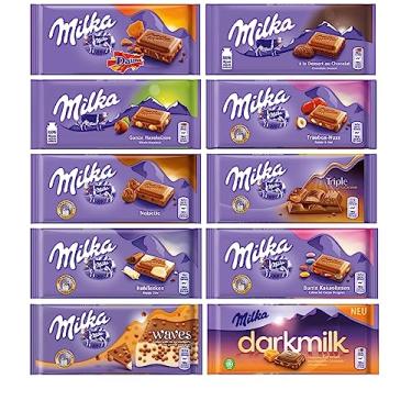 Imagem de Kit 8 Chocolates Barra Milka 100g Importado - Vários Sabores