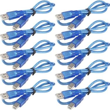 Imagem de Cabo USB para Arduino Uno, Uno SMD, Mega e ADK - AB 50cm - Kit 10 Peças