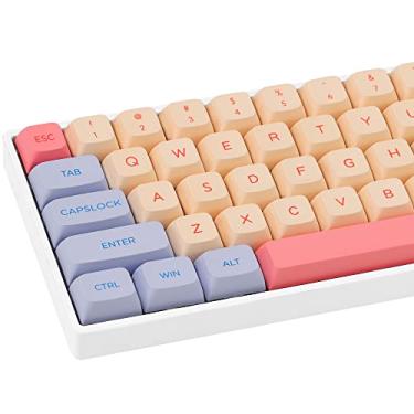 Imagem de Conjunto de teclas Fogruaden Marshmallow PBT com 132 teclas, perfil XDA, teclas fofas de sublimação de tinta para teclado mecânico, teclas Cherry Gateron MX