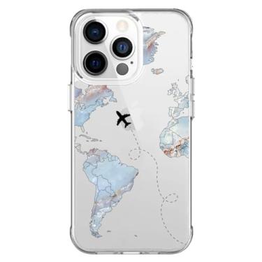 Imagem de Capa Capinha Anti Impacto para Iphone 11, 12, 13, 14, 15 e suas variações Modelo Mapa Mundi em Mármore Azul (Iphone 14 Pro Max)