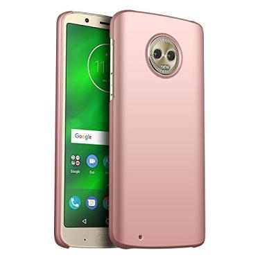 Imagem de GOGODOG Motorola G6 Capa completa ultrafina fosca antiderrapante resistente a arranhões para Moto G6 (rosa)