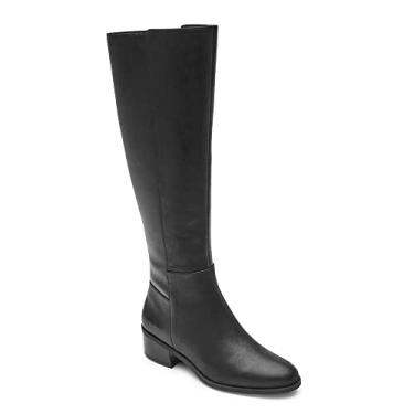 Imagem de Rockport Bota feminina alta Evalyn fácil de cuidar, Couro preto, 7