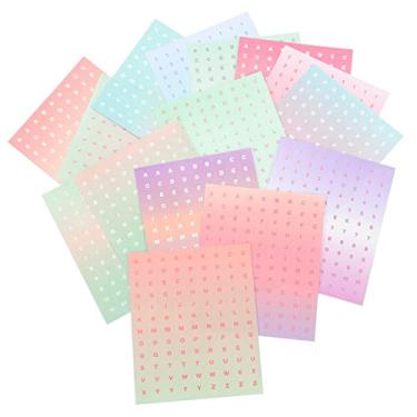 Imagem de Vaguelly 4 Conjuntos alfanumérico decoração adesivos de letras grandes adesivos para conta de mão decalques de conta manual decalques para artesanato DIY caderno aplique