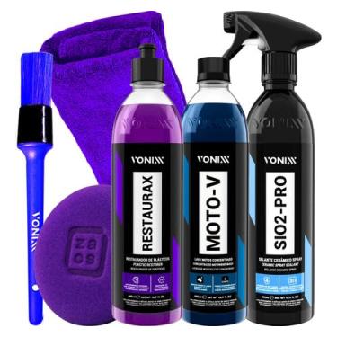 Imagem de Kit Limpeza Para Moto Fosca Proteção Revitalização Vonixx