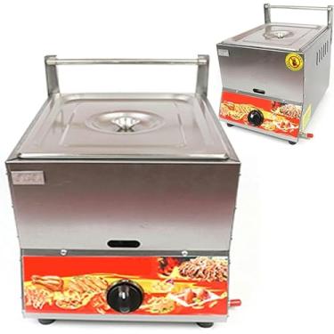 Imagem de Fritadeira a gás 11L, potência de fogo ajustável, fritadeira GLP de aço inoxidável de grande capacidade com cestos e tampas removíveis, para batatas fritas, donuts, peixe, fritadeira comercial de