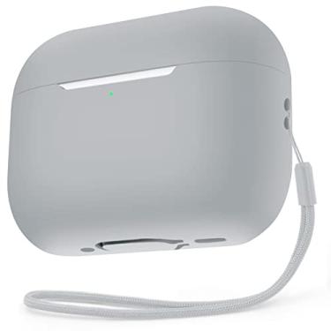 Imagem de Gorhaxiy Capa para Airpods Pro 2 2022, capa protetora de silicone macio para Airpods Pro 2ª geração, capa resistente à prova de choque com chaveiro para Air Pods Pro 2 capa de carregamento para homens