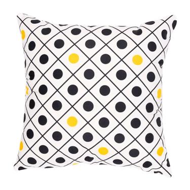 Imagem de Almofada Vizapi 44x44cm Monaco Preta Branca e Dourado