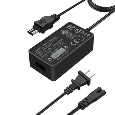 Imagem de F1TP Carregador de fonte de alimentação adaptador CA AC-L100 para Sony Handycam CCD-TRV108 TRV118 TRV128 TRV138 DSC-F717 DSC-F828, substitui câmeras AC-L10A L10B AC-L15A L15B AC-L100A L100B L1000000C Câmeras de vídeo.