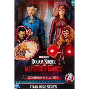 Imagem de Bonecos Marvel Avengers Titan Hero Series - Doctor Strange e The Scarlet Witch - F3354 - Hasbro, Preto, vermelho, azul e marrom