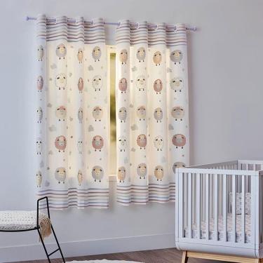 Imagem de Cortina Blackout Infantil Pom Pom com forro Corta Luz 2,00 x 1,80 Santista