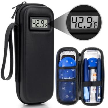Imagem de LengKe Refrigerador de insulina com visor de temperatura – Estojo de viagem portátil aprovado pela TSA para suprimentos para diabéticos, bolsa de gelo e caneta de insulina (preto)