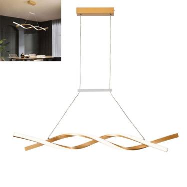 Imagem de Lustre Aspiral Pendente LED 3 em 1 Ondas Decoraçao Ambiente Moderno Recepçao Hall de En...