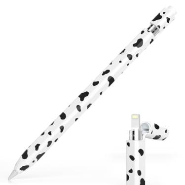 Imagem de JOOSKO Capa para lápis com estampa de vaca, compatível com Apple Pencil 1ª geração, aderência confortável, capa de silicone antiderrapante, para Apple Pencil 1ª geração (preto)