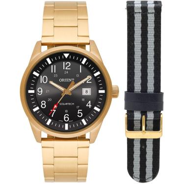 Imagem de Relogio Orient Solar Tech Dourado Masculino Troca Pulseira Mgss1254 P2kx