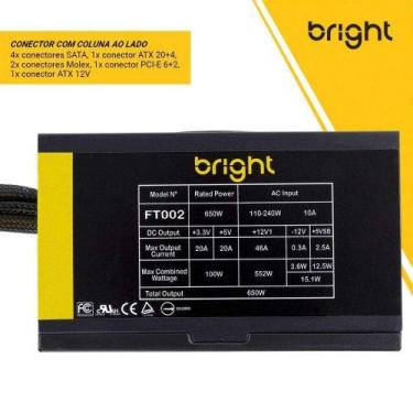 Imagem de Fonte De Alimentação Bright Atx Automática 650W Cód.Ft002