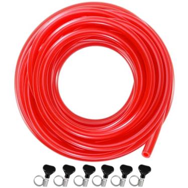Imagem de Tubulação de linha de gás CO2 de 7,6 m para Kegerator, linha de barril de cerveja, tubulação de CO2 de PVC vermelha longa para cerveja caseira, mangueira Kegerator, kits de preparo de cerveja com