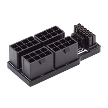 Imagem de CY Adaptador de alimentação modular ATX3.0 PCI-E 5.0 12VHPWR para quatro ATX 8P com ângulo descendente de 90 graus para placa gráfica 4080 4090 5090TI 16 pinos 12 + 4P