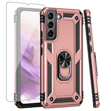 Imagem de Zoeirc Capa para Galaxy S22, capa para Samsung S22 SM-S901U com protetor de tela de vidro temperado, [grau militar] capa protetora magnética com suporte de anel de carro para Samsung Galaxy S22 5G