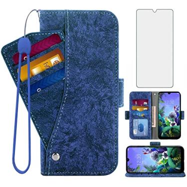 Imagem de Asuwish Capa carteira compatível com LG K50/Q60/X6/K12 MAX, protetor de tela de vidro temperado, suporte para cartão, suporte magnético, acessórios de celular, capa de couro para celular para LGK50,
