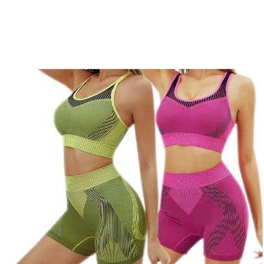 Imagem de Conjunto Fitness Academia Short + Top Bojo Removível - Kit com 2 Conjuntos