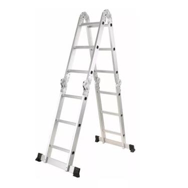 Imagem de Escada Articulada Multifuncional 4x3 Alumínio Fortt 12 Degraus 3.34m - Eam4x3
