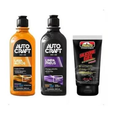 Imagem de Kit lava carro moto shampoo pretinho silicone automotivo - marca, Sem 