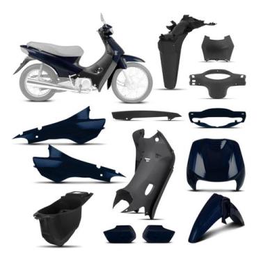 Imagem de Kit Peças Plásticas Biz 100 1998 À 2005 - PRO TORK, AZUL ITAJAÍ 2004, 