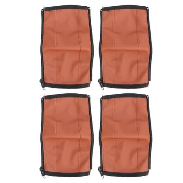 Imagem de Conjunto de Capa de Alça de Carrinho de bebê de 4 Peças, Protetor de Manga de Alça de Carrinho de bebê de Couro do Plutônio Com Zíper, para Proteção Total e Conforto (BROWN)
