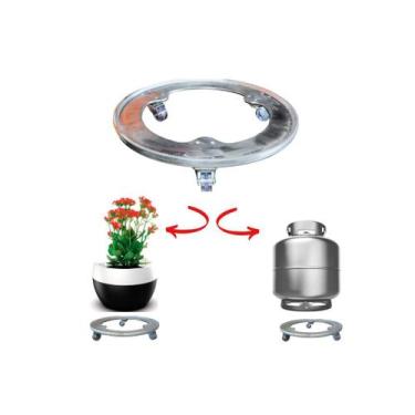 Imagem de Suporte Para Botijao De Gas 80kg Reforçado Rodinha Giratorio - Fundite