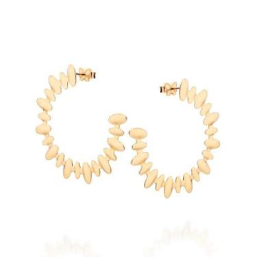 Imagem de Brincos banhado ouro 3x 24k 18k e 22k femininos meia argola grande max