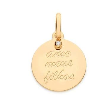 Imagem de Pingente banhado ouro 3x 24k 18k e 22k  feminino casal filhos medalha 