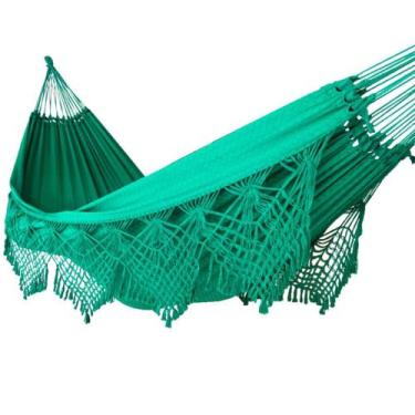 Imagem de Rede de dormir algodão verde bandeira casal luxo Reforçada - Redes pot