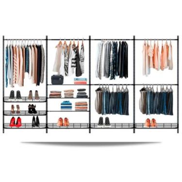 Imagem de Guarda roupa closet aramado aberto CLR281 - 3,70 Smart Black - Casa Ex