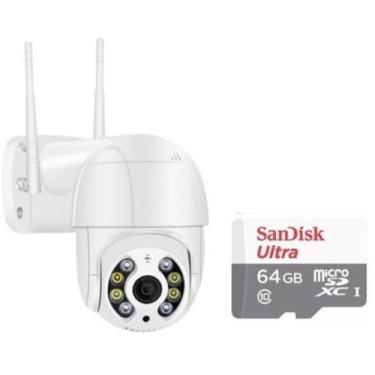 Imagem de Câmera Segurança Ip Prova D'água Audio Icsee + Cartão 64gb - Wi-Fi Sma