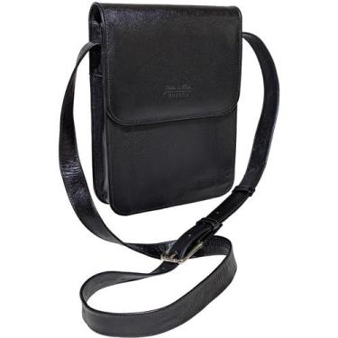 Imagem de Bolsa Carteiro Capanga Couro Legítimo Porta Tablet iPad Masculina Prof