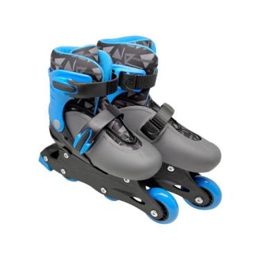 Imagem de Patins In Line Infantil DM Radical Power Blue - Azul e Preto com Acess