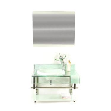 Imagem de Gabinete Vidro Banheiro Estilo Choppin Inox Cores - Cubas e Gabinetes,