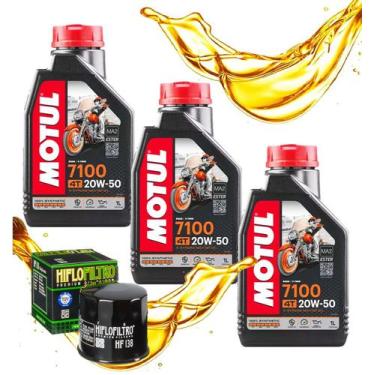 Imagem de Troca de Óleo Suzuki Vstorm 650 Motul 7100 20w50 + Filtro - MOTUL / HI