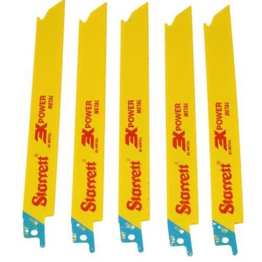 Imagem de Kit 5 Lâminas Serra Sabre Starrett Corte Metal 23cm 18d B818 Profissio
