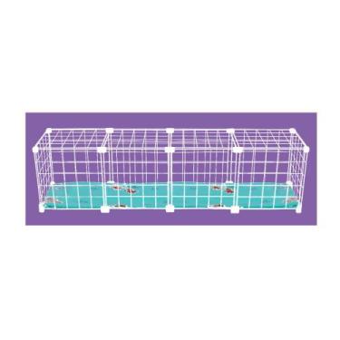 Imagem de Cercado Aramado Porquinho Da ÍNdia Fundo Soft E Teto 30x120cm Branco -