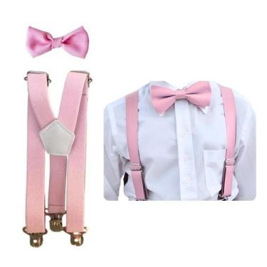 Imagem de Kit Suspensório E Gravata Borboleta Infantil Criança Pajem Festa 0 a 8