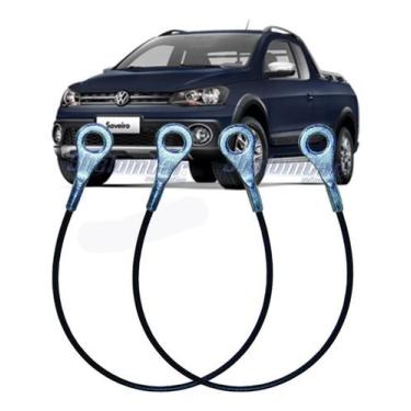 Imagem de Par Cabo Aço Tampa Caçamba Traseira Saveiro G5 G6 G7 Apos 09 - SHALOMC