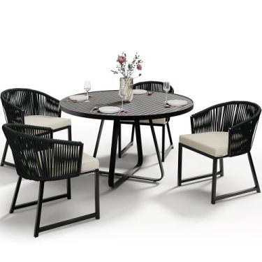 Imagem de Kit Mesa Wine E 4 Cadeiras Área Externa Espaço Gourmet Corda Náutica B